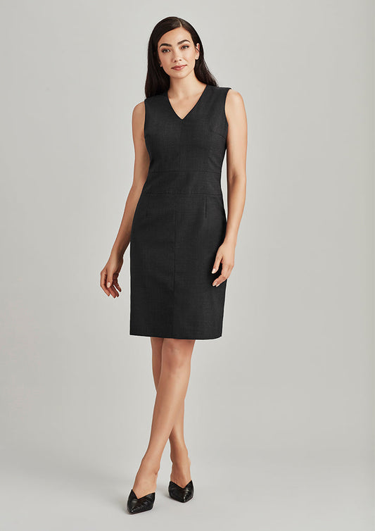 Biz Corporate Womens Sleeveless V Neck Dress (34021)