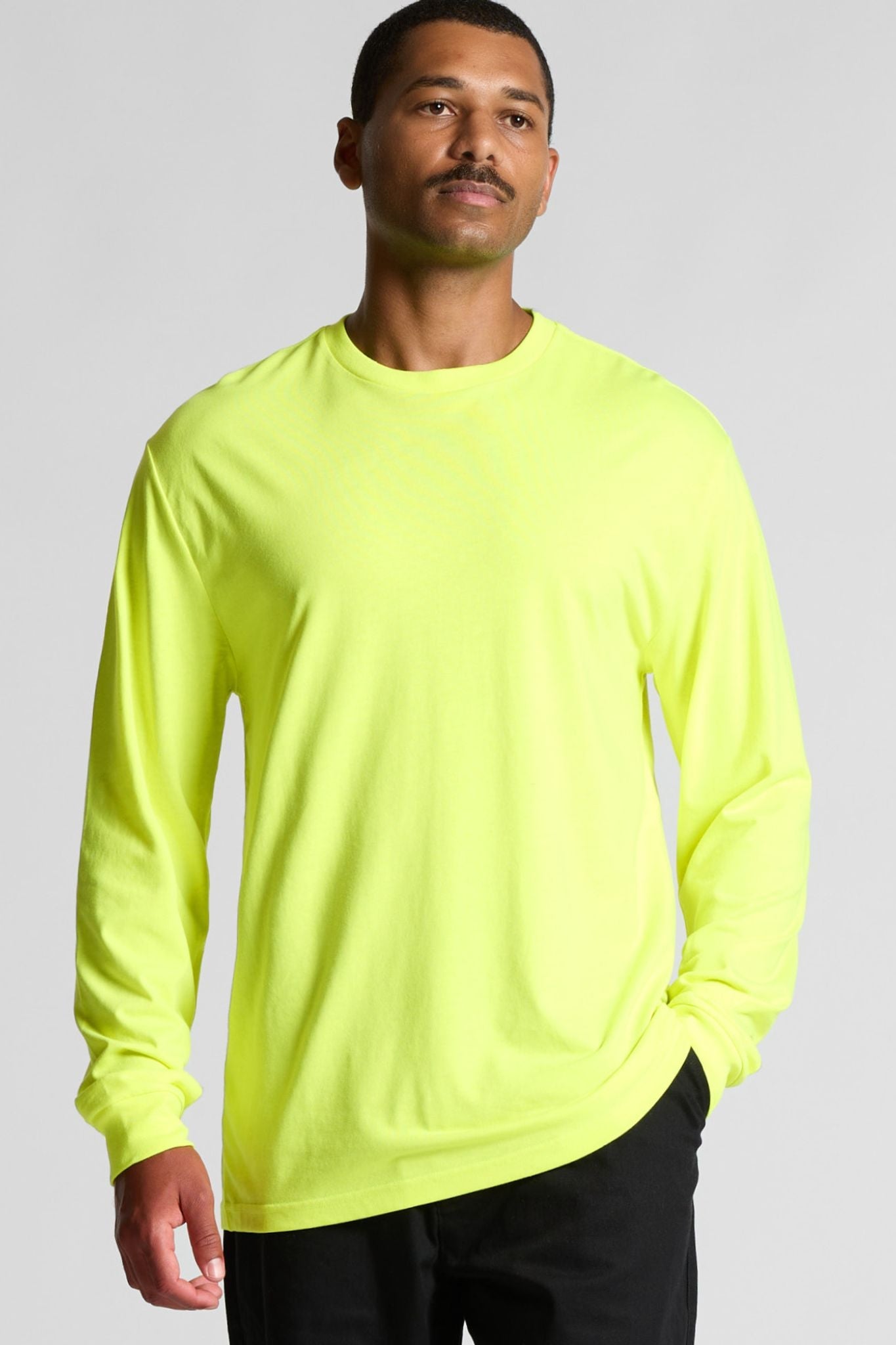 Mens Block Safety L/S Tee (Safety Colours) - 5054F