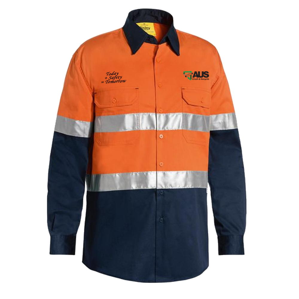 AUS Crush Hi-Vis Taped Lightweight Cotton Drill Shirt