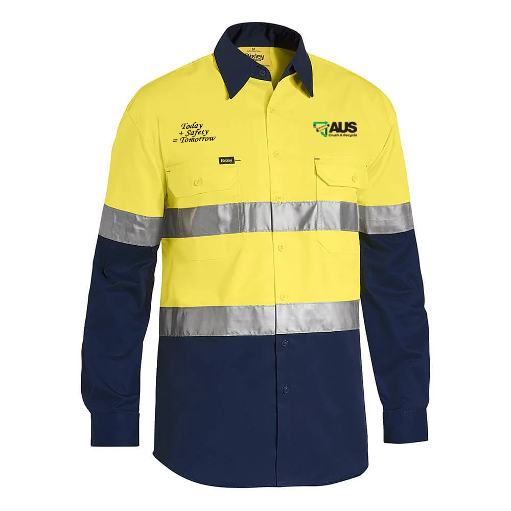 AUS Crush Hi-Vis Taped Lightweight Cotton Drill Shirt