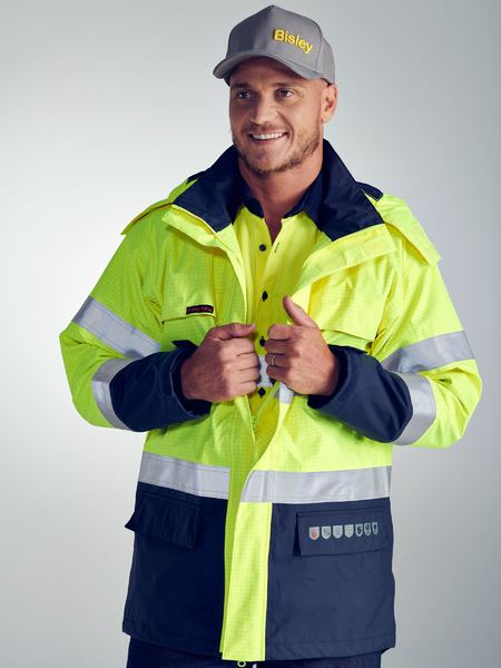 Taped Hi Vis Fr Wet Weather Shell Jacket - BJ8110T