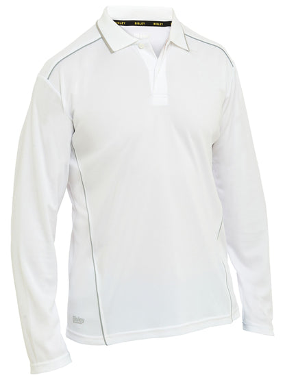 Cool Mesh Polo with Reflective Piping | Long Sleeve