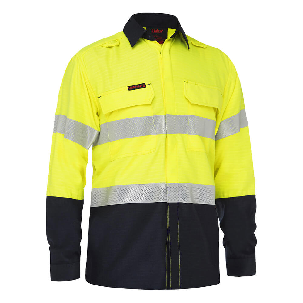 Bisley BS8438T Apex 185 Hi-Vis Taped Vented FR Shirt