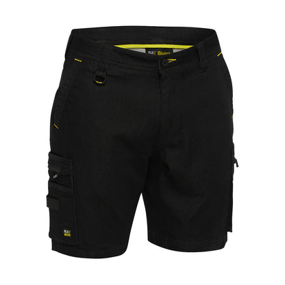 Bisley BSHC1335 Flex & Move Stretch Denim Zip Cargo Shorts Black