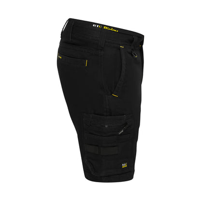 Bisley BSHC1335 Flex & Move Stretch Denim Zip Cargo Shorts Black