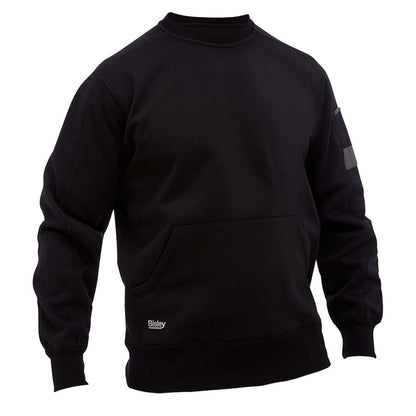 Bisley BK6723 Work Fleece Crew Neck Jumper Black