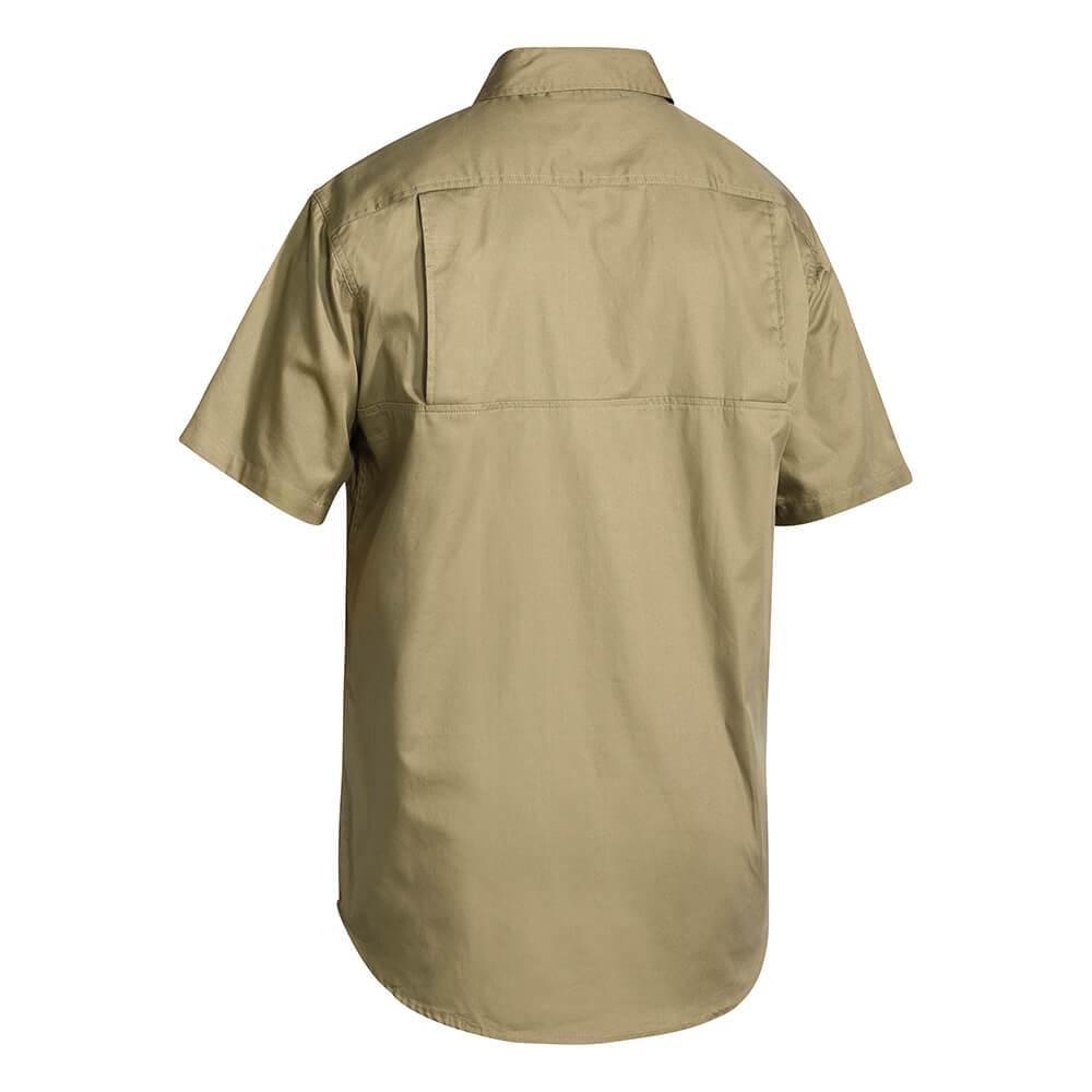 Bisley BS1893 Lightweight Cotton Drill Shirt Short Sleeve Khaki