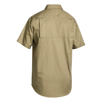 Bisley BS1893 Lightweight Cotton Drill Shirt Short Sleeve Khaki
