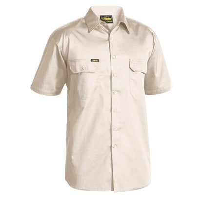 Lightweight Cotton Drill Shirt Short Sleeve Khaki
