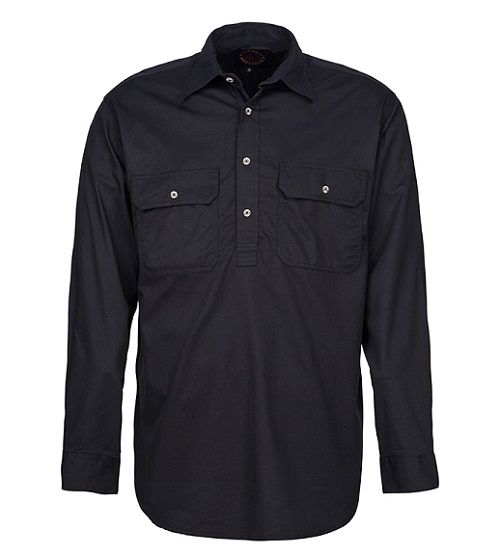 Mens Pilbara Closed Front L/S Shirt