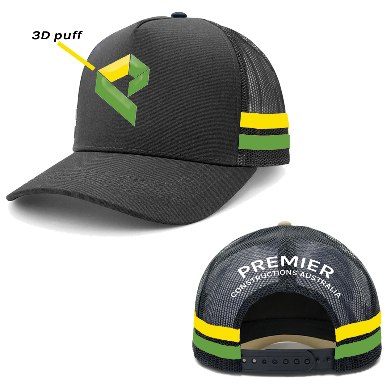 Custom Stripe Trucker Caps