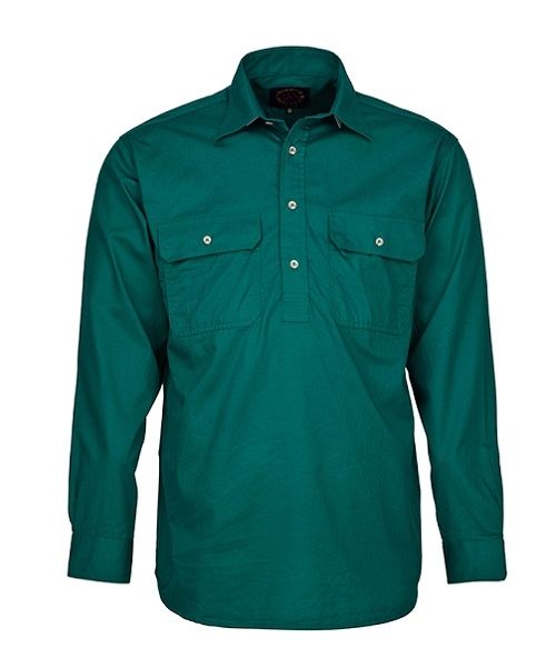 Mens Pilbara Closed Front L/S Shirt