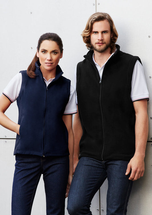 Biz Collection Mens Plain Micro Fleece Vest -(F233MN)