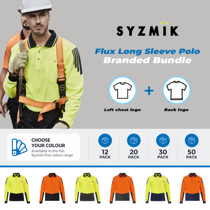 Syzmik Mens s Flux Long Sleeve Polo  Bundle