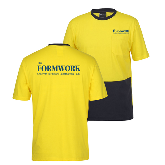 FORMWORK CO Hi Vis Crew Neck Cotton T-Shirt