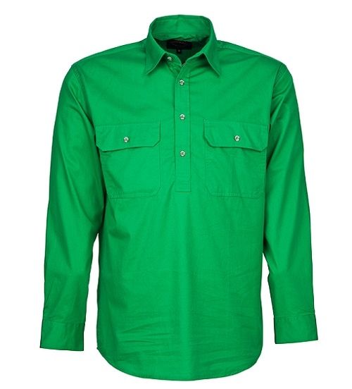 Mens Pilbara Closed Front L/S Shirt