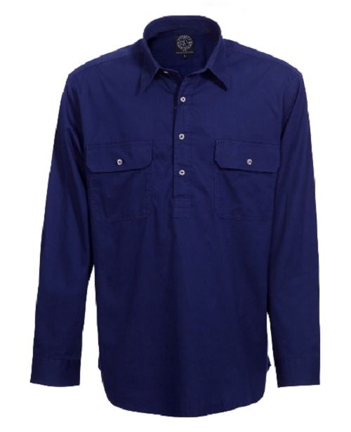 Mens Pilbara Closed Front L/S Shirt