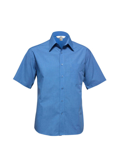 Biz Collection Mens Micro Check Short Sleeve Shirt (SH817)