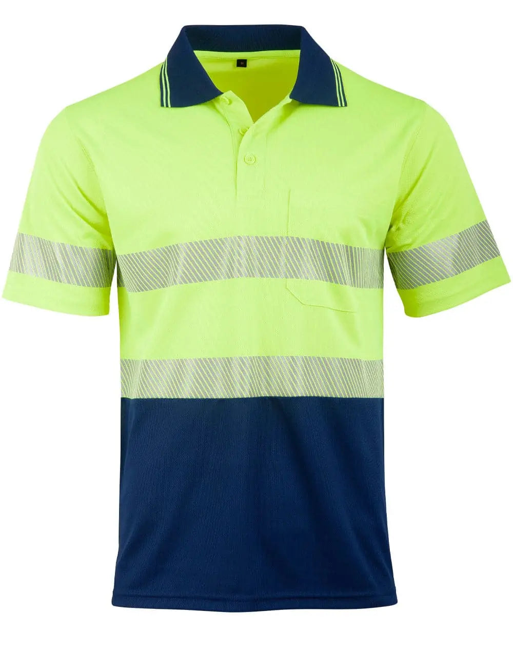 Unisex Cool Dry Segmented Tapes Hi Vis Short Sleeve Polo Shirt SW85