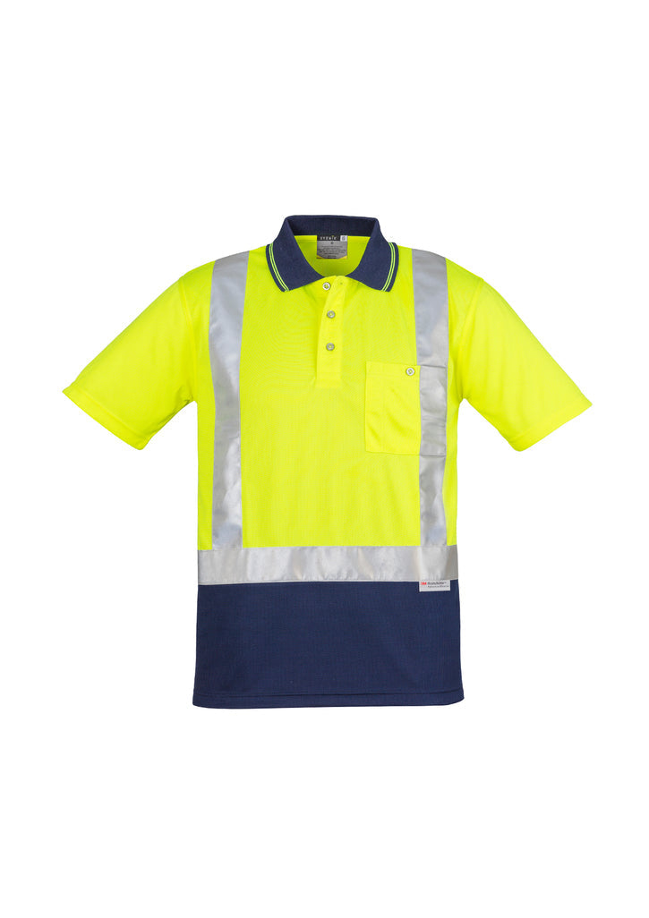 Syzmik Mens Hi Vis Spliced Polo - Short Sleeve Shoulder Taped (ZH233)