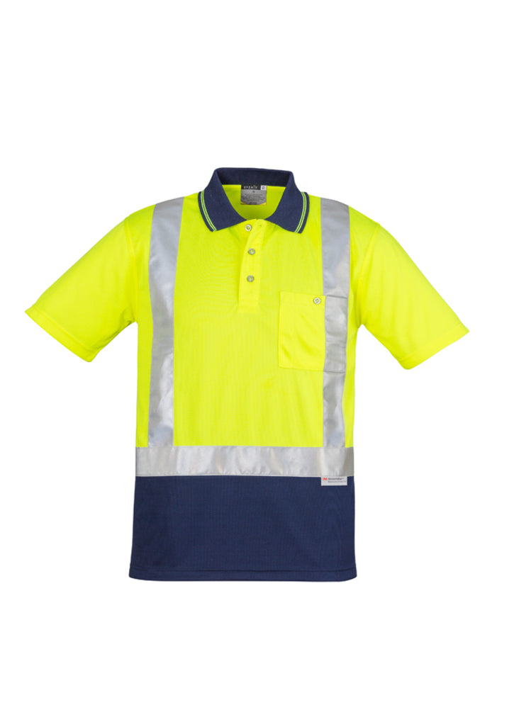 Syzmik Mens Hi Vis Spliced Polo - Short Sleeve Shoulder Taped (ZH233)