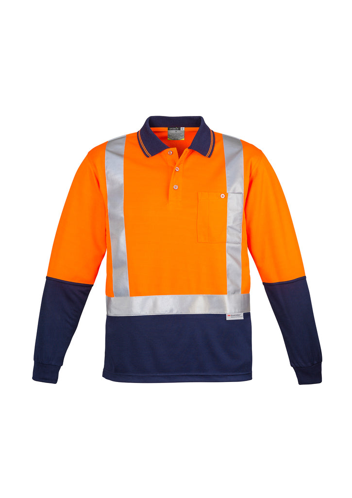 Syzmik Mens Hi Vis Spliced Polo -Long Sleeve Shoulder Taped- (ZH234)