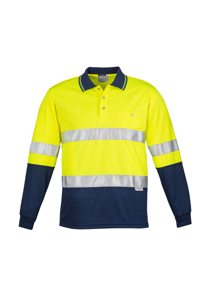 Syzmik Mens Hi Vis Spliced Polo - Long Sleeve Hoop Taped- (ZH235)