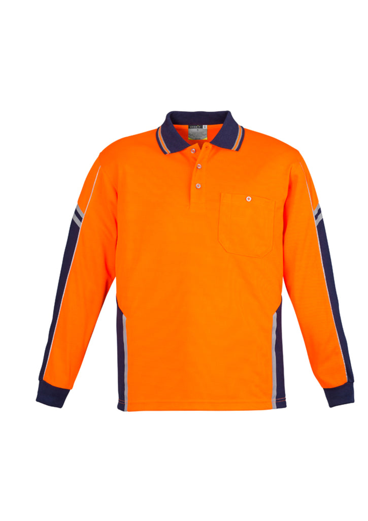 Syzmik Mens Hi Vis Squad Long Sleeve Polo- (ZH238)