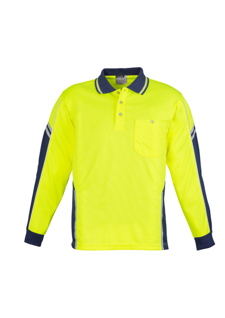 Syzmik Mens Hi Vis Squad Long Sleeve Polo- (ZH238)