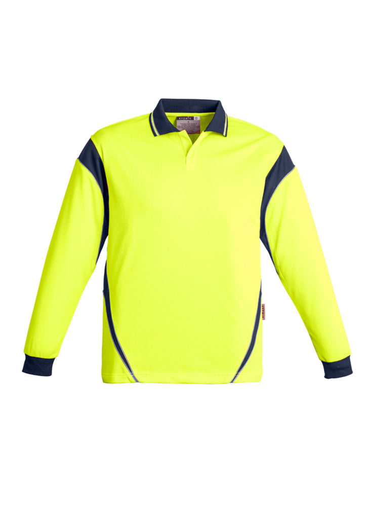 Syzmik Mens Hi Vis Aztec Long Sleeve Polo- (ZH249)