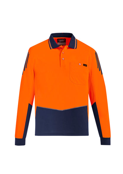 Syzmik Mens Hi Vis Flux Long Sleeve Polo- (ZH310)