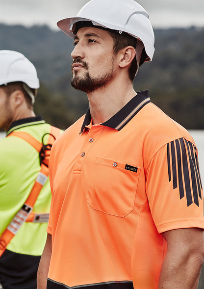 Syzmik Mens Hi Vis Flux Short Sleeve Polo- (ZH315)