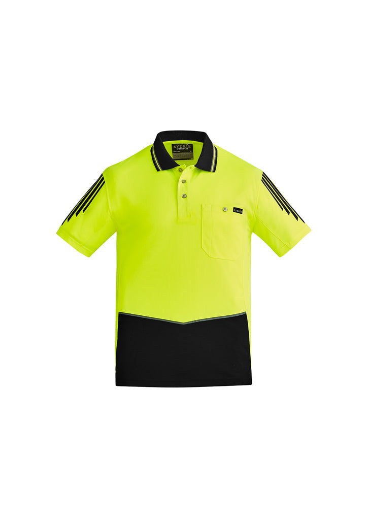 Syzmik Mens Hi Vis Flux Short Sleeve Polo- (ZH315)