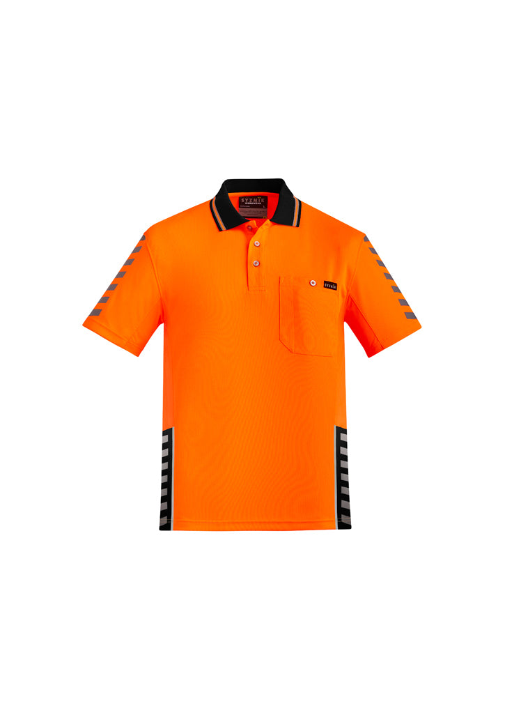 Syzmik Mens Hi Vis Komodo Short Sleeve Polo-(ZH320)