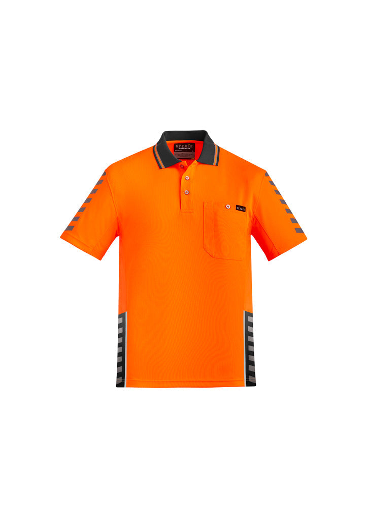 Syzmik Mens Hi Vis Komodo Short Sleeve Polo-(ZH320)