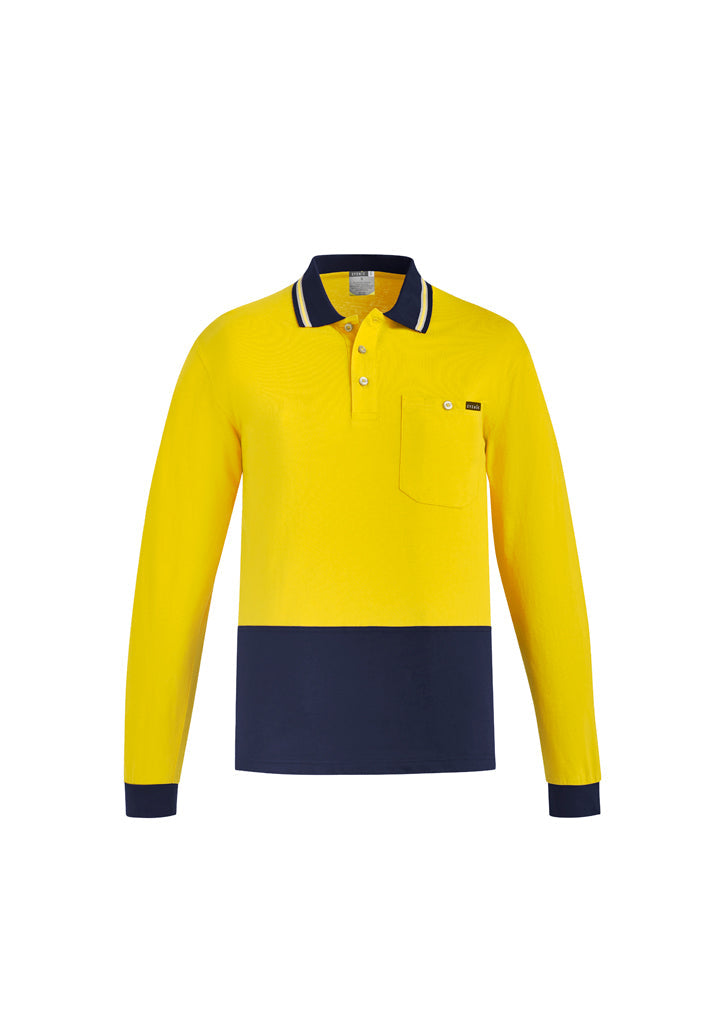 Syzmik Mens Hi Vis Cotton Long Sleeve Polo- (ZH430)