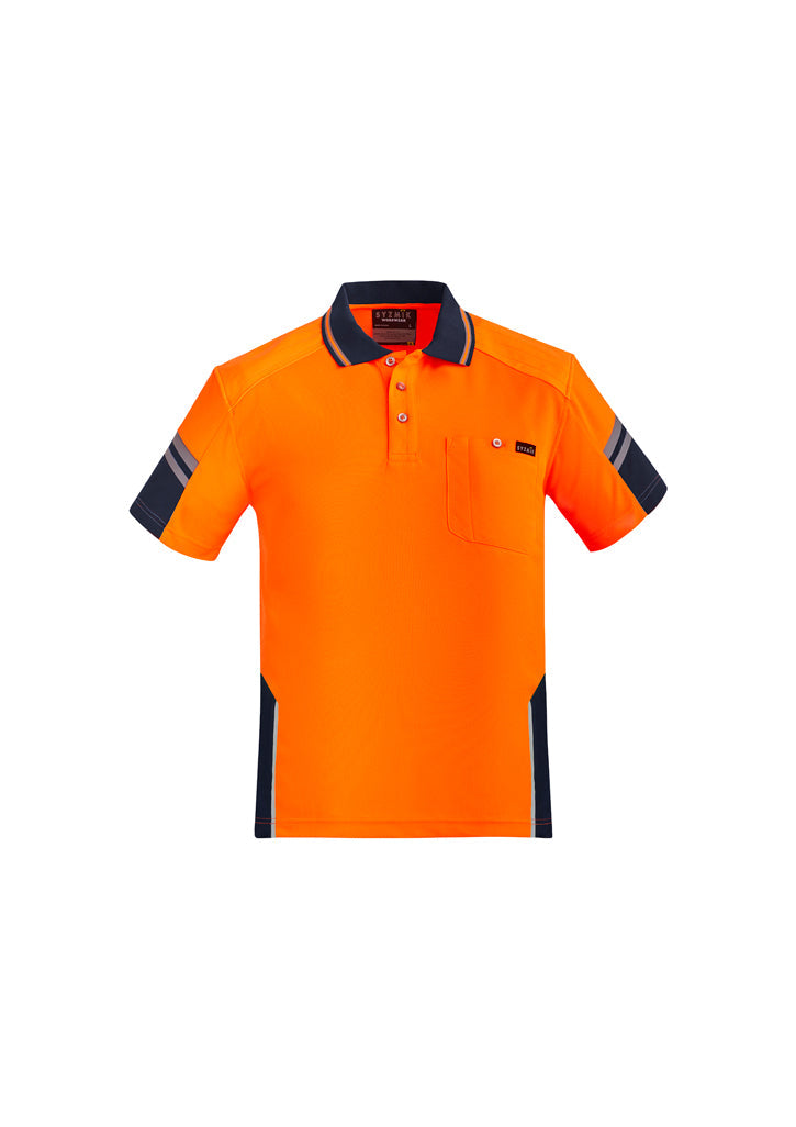 Syzmik Mens Hi Vis Reinforced Squad Short Sleeve Polo-(ZH465)