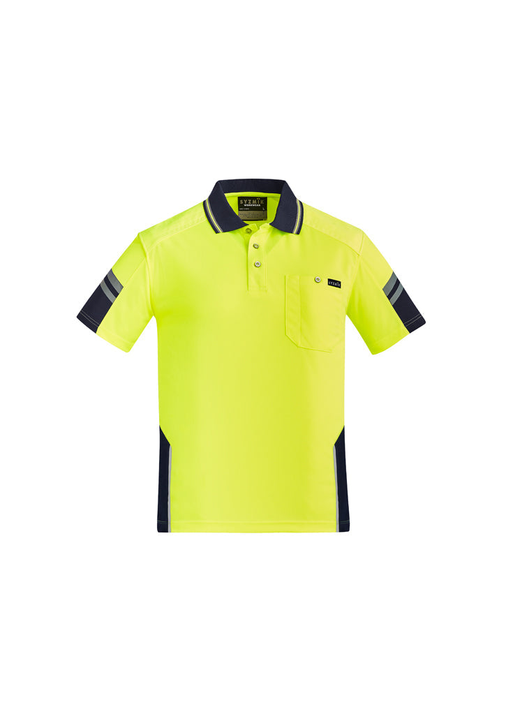 Syzmik Mens Hi Vis Reinforced Squad Short Sleeve Polo-(ZH465)