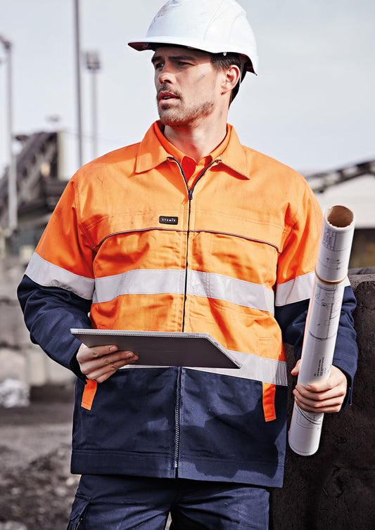 Syzmik Mens Hi Vis Cotton Drill Jacket- (ZJ590)