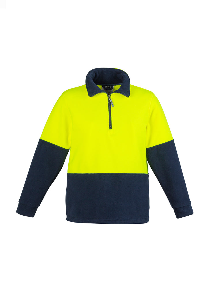 Syzmik Unisex Hi Vis 1/2 Zip Polar Fleece Pullover-(ZT460)