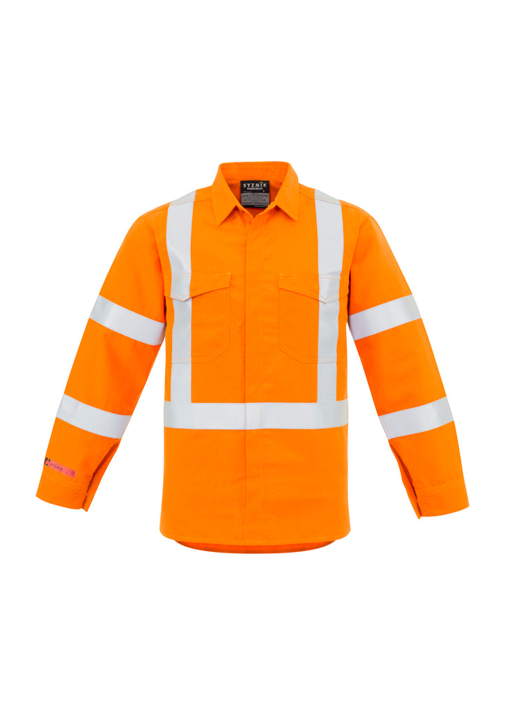 Syzmik Mens Red Flame Hi Vis X Back Shirt -(ZW137)