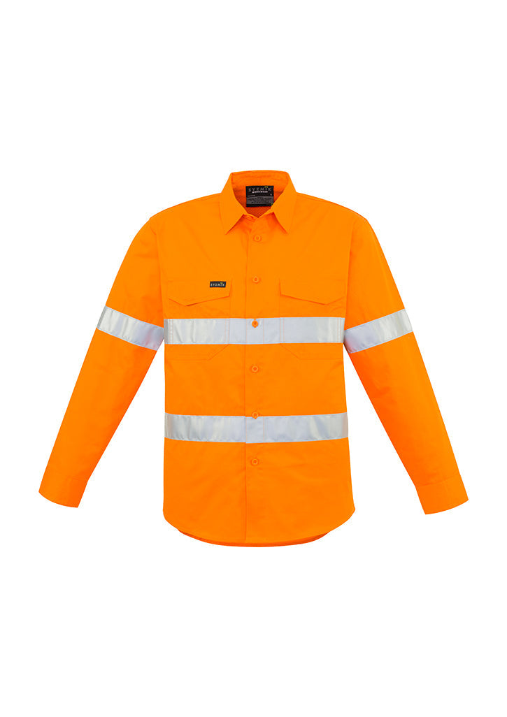 Syzmik Mens Hi Vis Hoop Taped Long Sleeve Shirt-(ZW640)