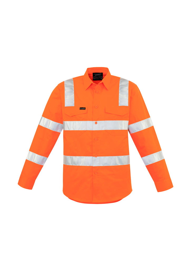 Syzmik Mens Bio Motion VIC Rail Long Sleeve Shirt- (ZW680)