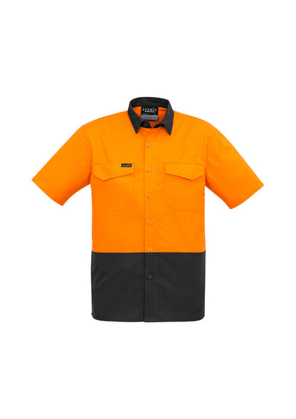 Syzmik Mens Rugged Cooling Hi Vis Short Sleeve Shirt-(ZW815)