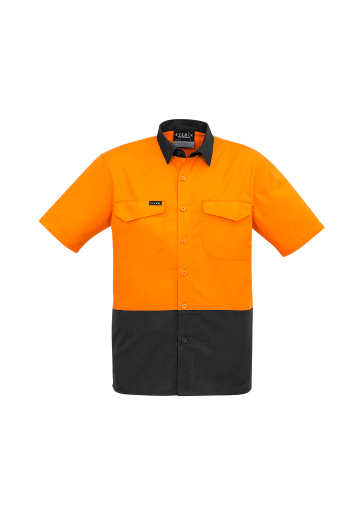 Syzmik Mens Rugged Cooling Hi Vis Short Sleeve Shirt-(ZW815)