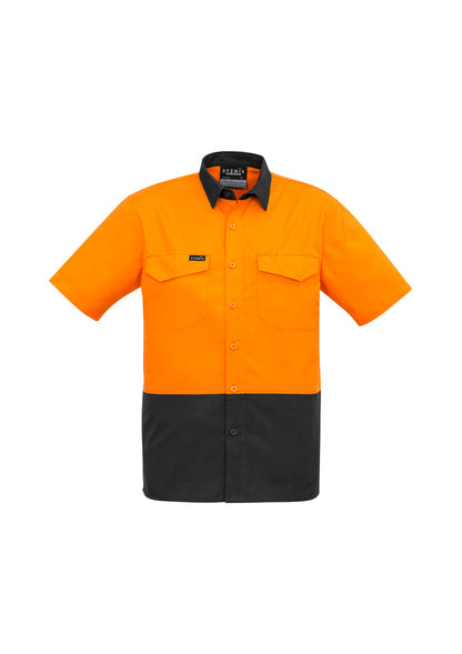 Syzmik Mens Rugged Cooling Hi Vis Short Sleeve Shirt-(ZW815)