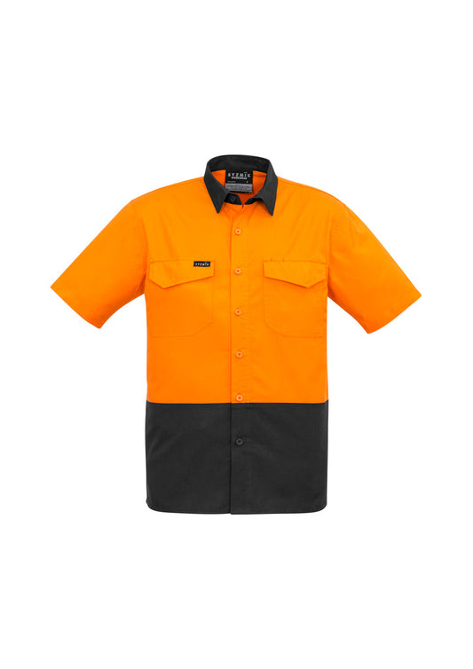 Syzmik Mens Rugged Cooling Hi Vis Short Sleeve Shirt-(ZW815)