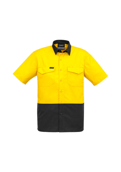 Syzmik Mens Rugged Cooling Hi Vis Short Sleeve Shirt-(ZW815)