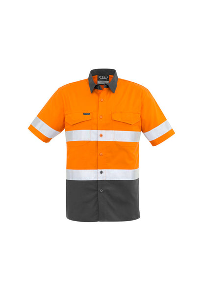 Syzmik Mens Rugged Cooling HI Vis Taped Short Sleeve Shirt-(ZW835)