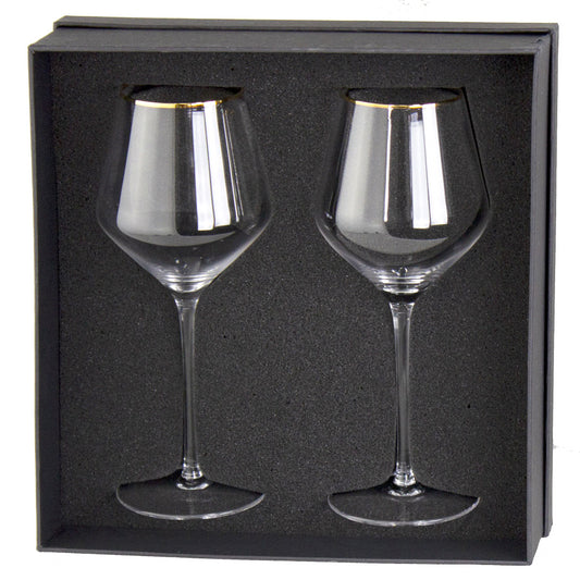 Gold Rim Wine Glass Set 400ml